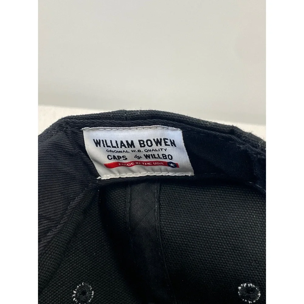 Willbo William Bowen Mens Black Canvas Baseball Cap Hat Made in USA Adjustable
